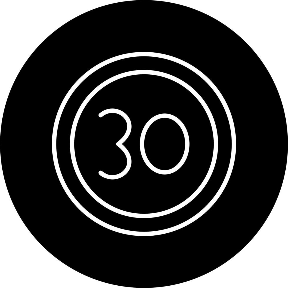30 Speed Limit Vector Icon