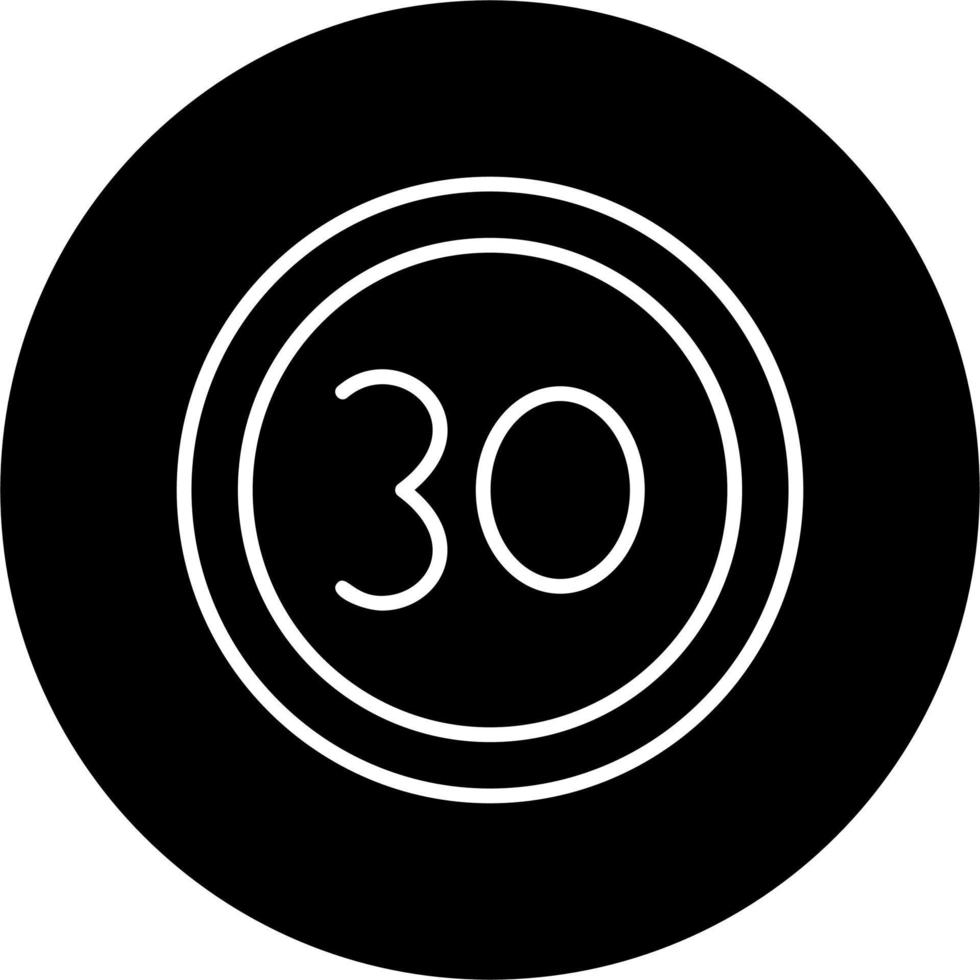 30 Speed Limit Vector Icon