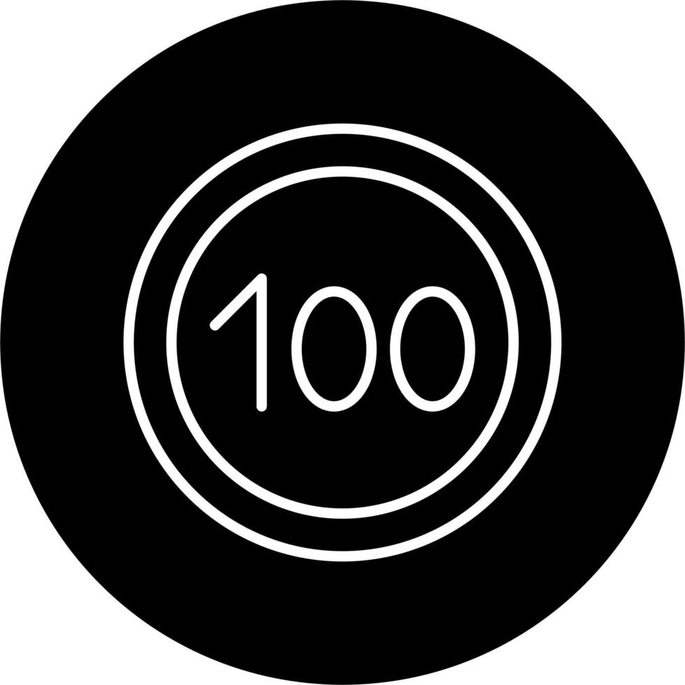 100 Speed Limit Vector Icon