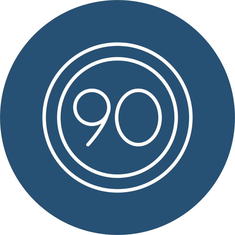 90 Speed Limit Vector Icon