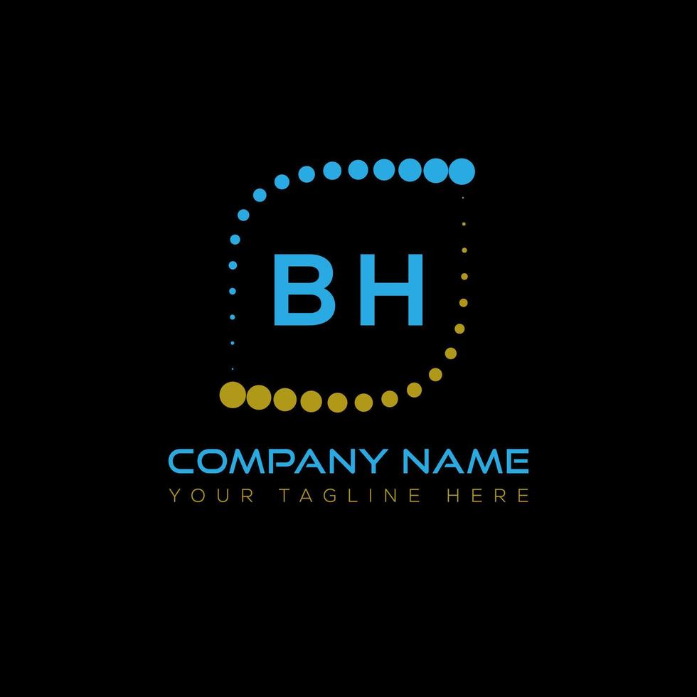 BH letter logo creative design. BH unique design. vector