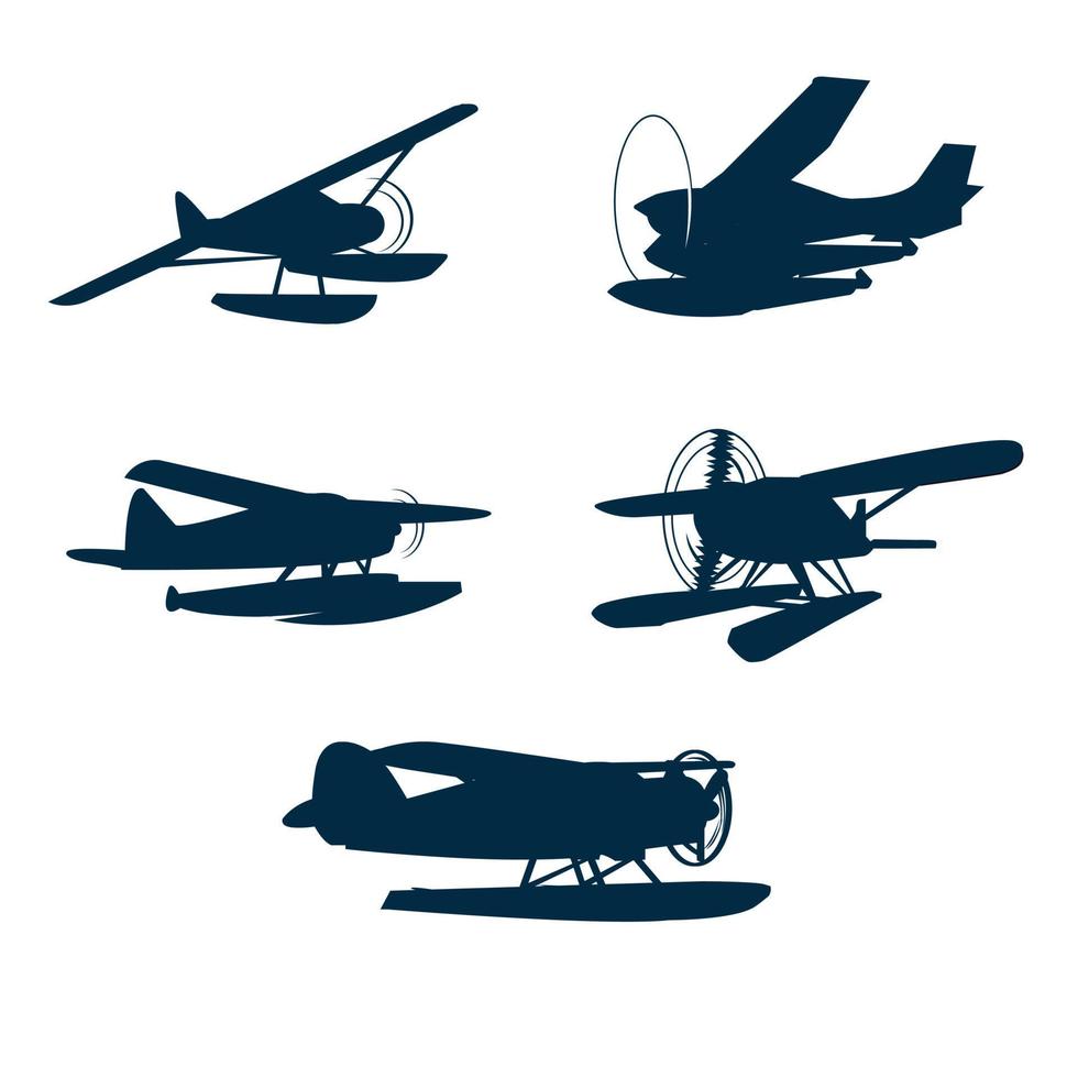 seaplane silhouette vector