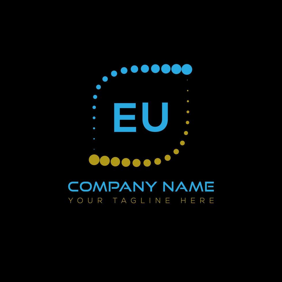 diseño creativo del logotipo de la letra de la UE. diseño único de la UE. vector