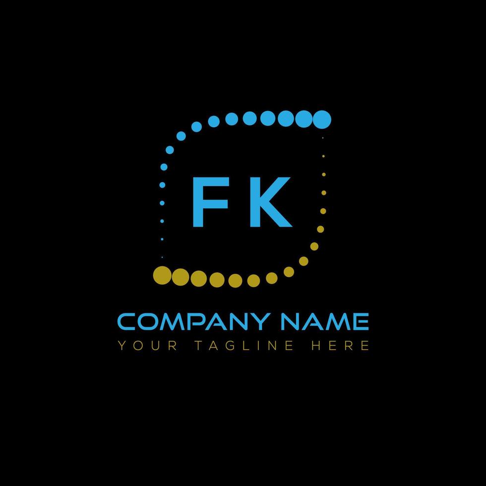 FK letter logo creative design. FK unique design. vector