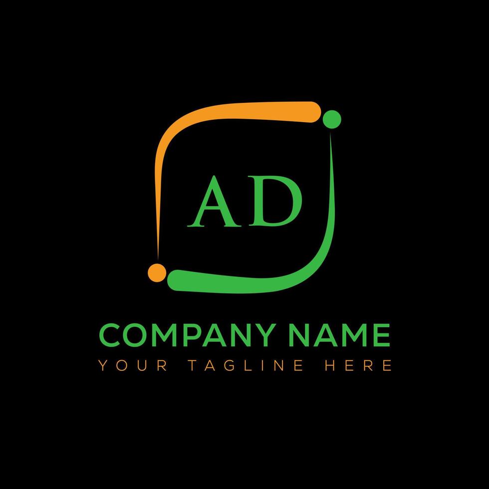 AD letter logo creative design. AD unique design. vector