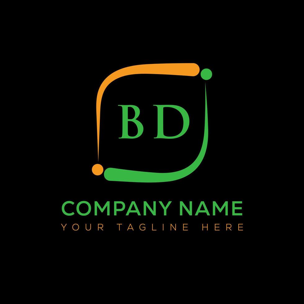 BD letter logo creative design. BD unique design. vector