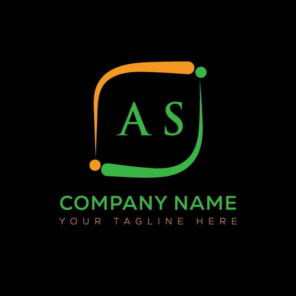 AS letter logo creative design. AS unique design. vector