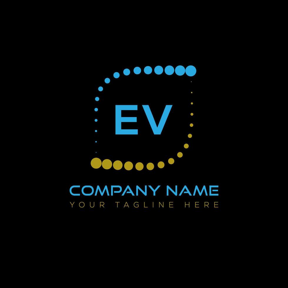 diseño creativo del logotipo de la letra ev. diseño único. vector