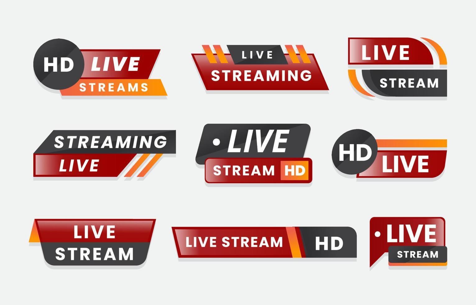 HD Live Streaming Badge vector