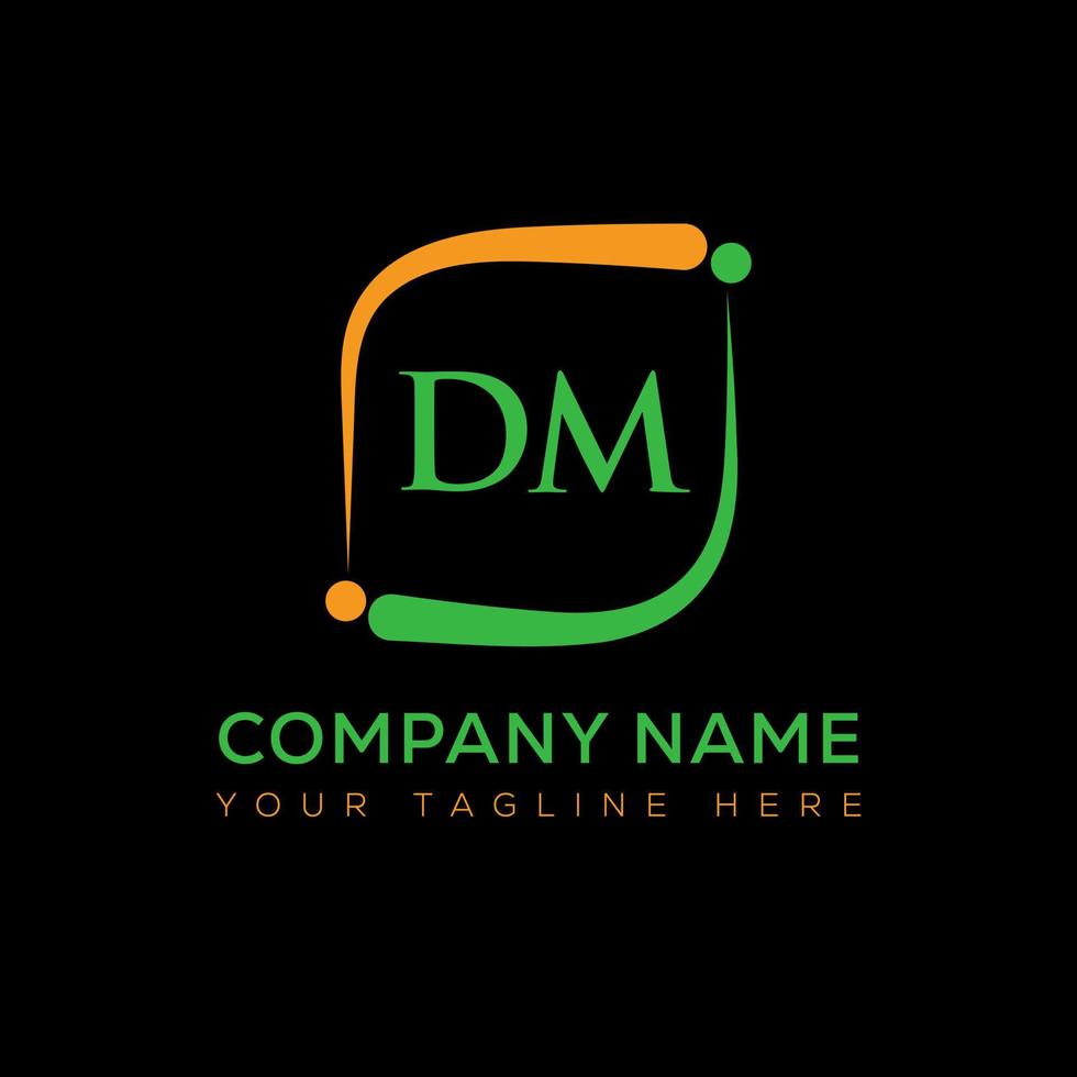 DM letter logo creative design. DM unique design. vector