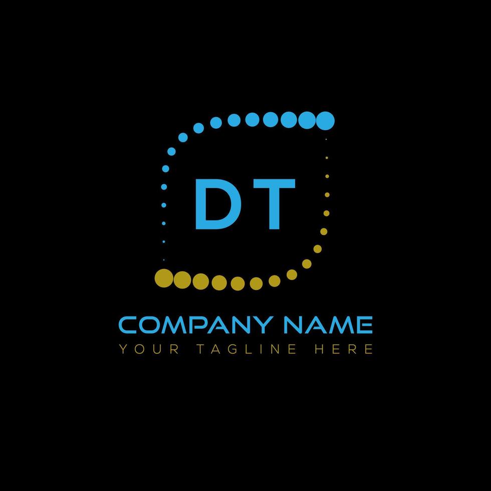 diseño creativo del logotipo de la letra dt. diseño único dt. vector