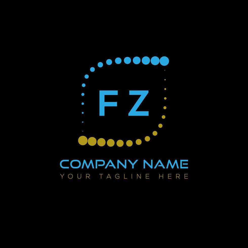 diseño creativo del logotipo de la letra fz. diseño único fz. vector