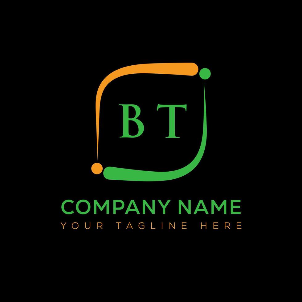 BT letter logo creative design. BT unique design. vector