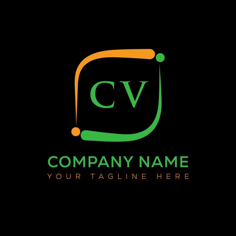 CV letter logo creative design. CV unique design. vector