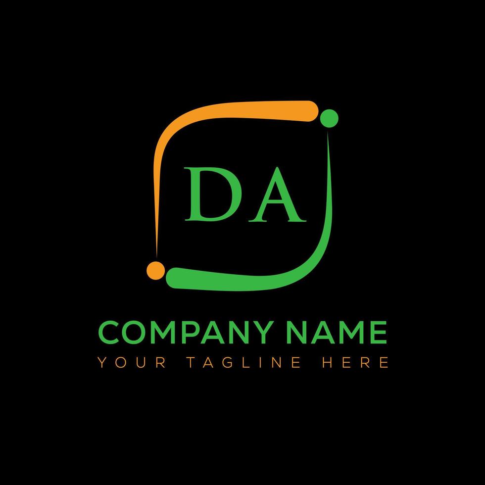 DA letter logo creative design. DA unique design. vector