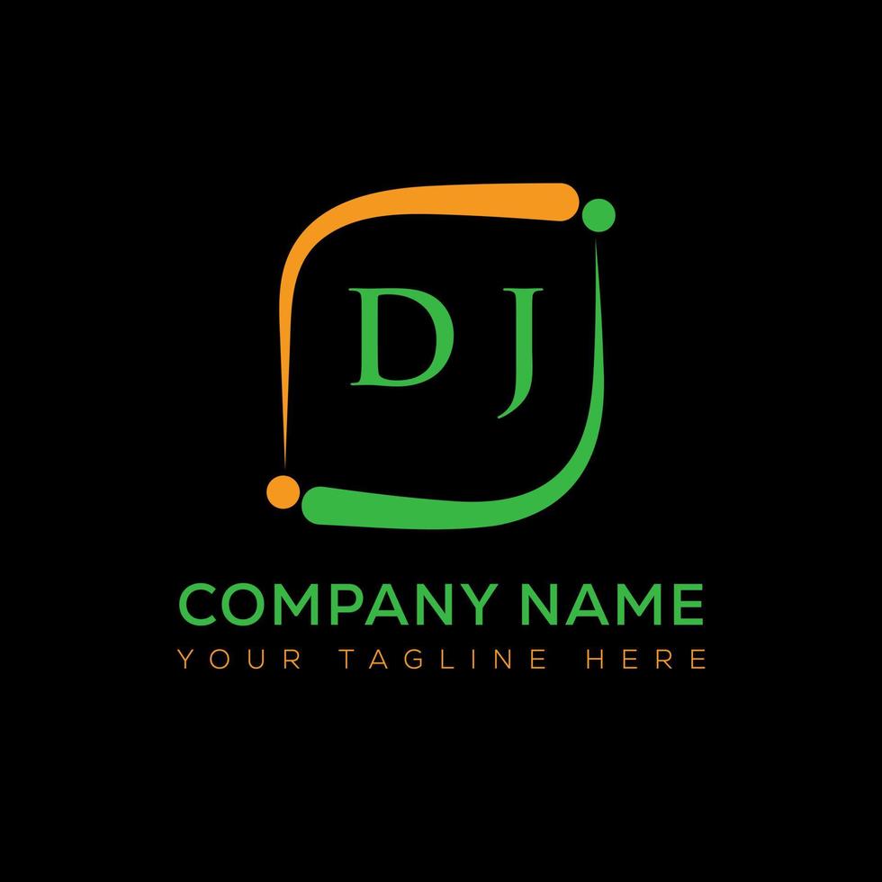 diseño creativo del logotipo de la letra dj. diseño único de DJ. vector