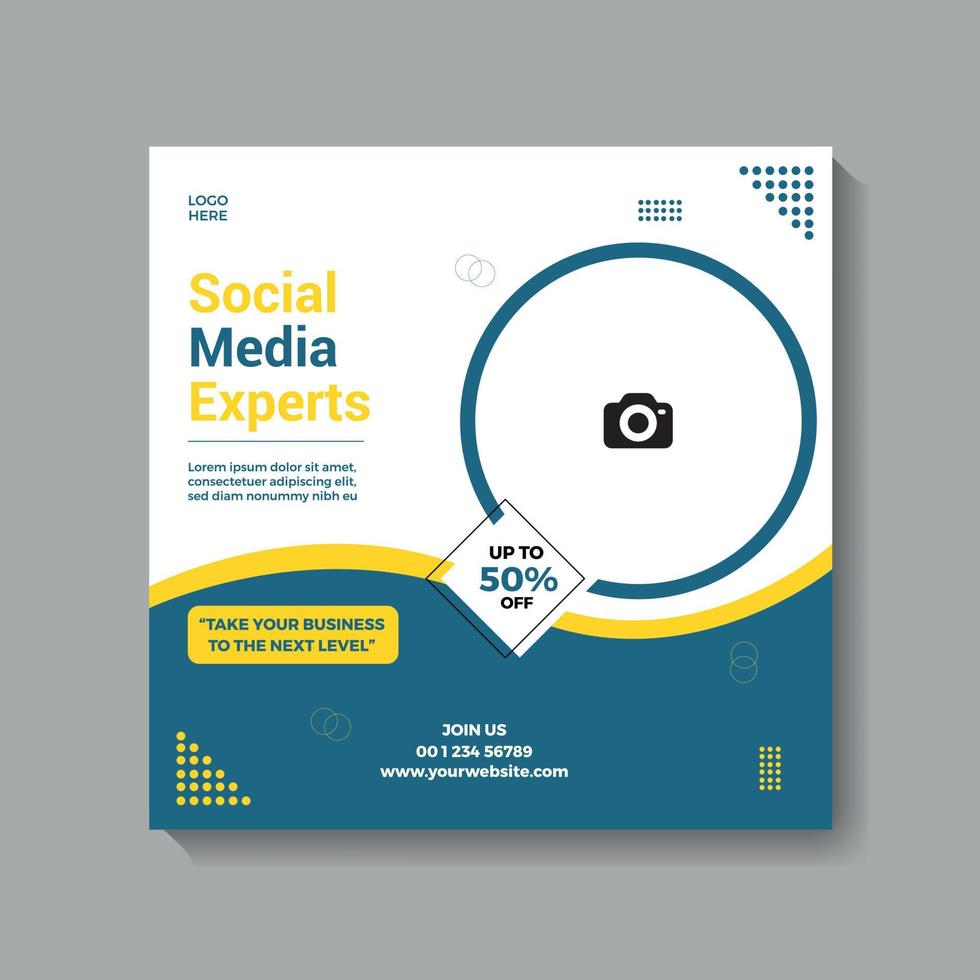 Digital business marketing banner for social media post template vector