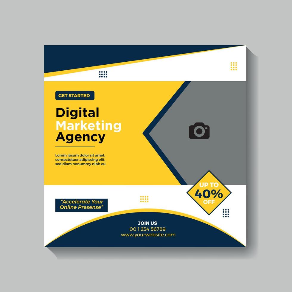 Digital business marketing banner for social media post template vector