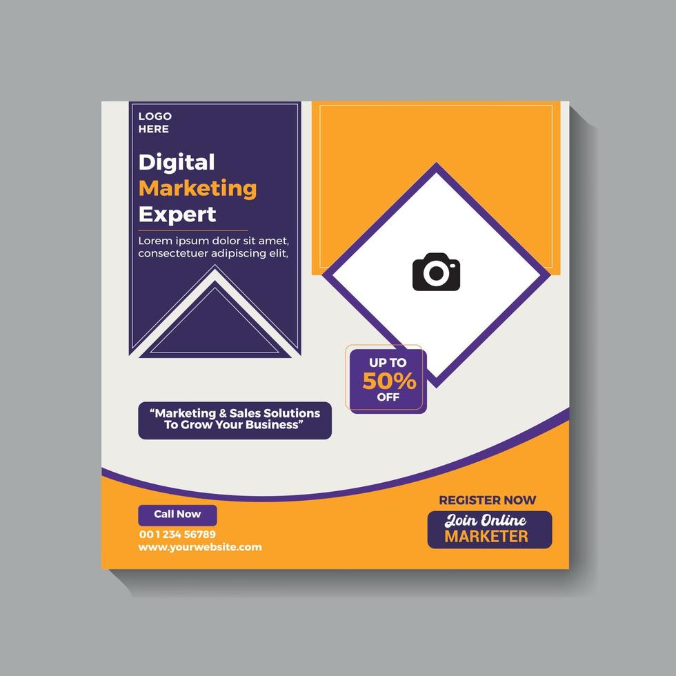 Digital business marketing banner for social media post template vector