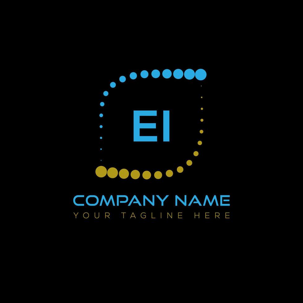 diseño creativo del logotipo de la letra ei. ei diseño único. vector