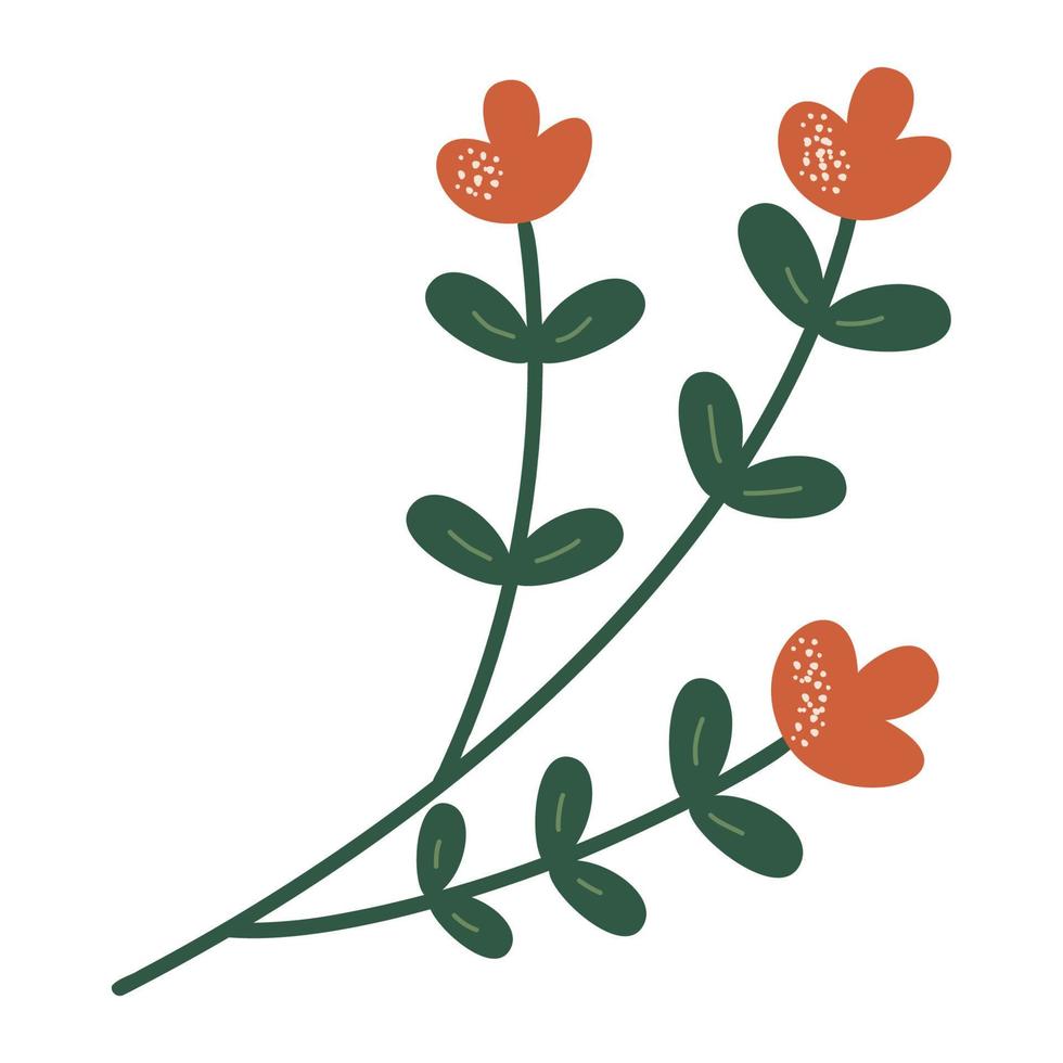Flower. Vector illustration of a stylized plant in cartoon style. Isolated on a white background.
