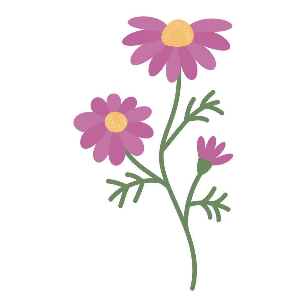 Flower. Vector illustration of a stylized plant in cartoon style. Isolated on a white background.