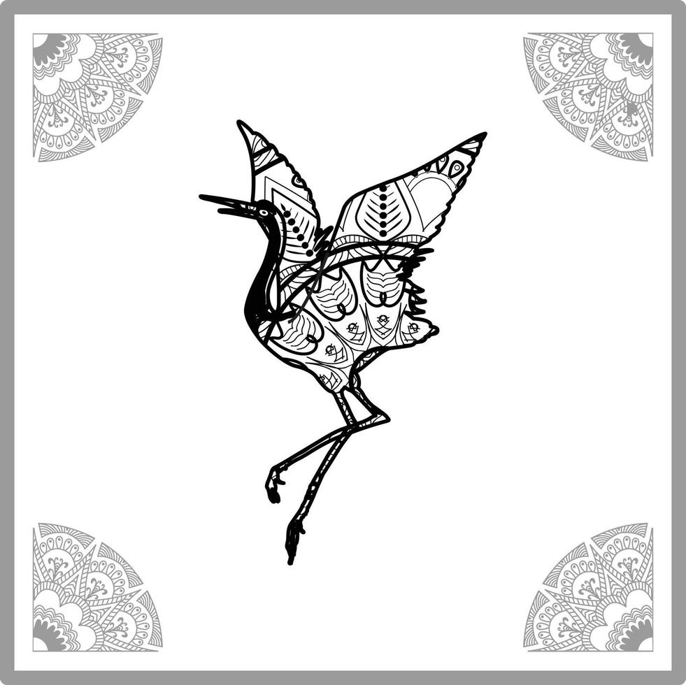 pájaro. flor mándala Clásico decorativo elementos con mandalas oriental patrón, vector ilustración. islámico, Arábica, indio, turco, pakistaní, chino, otomano motivos