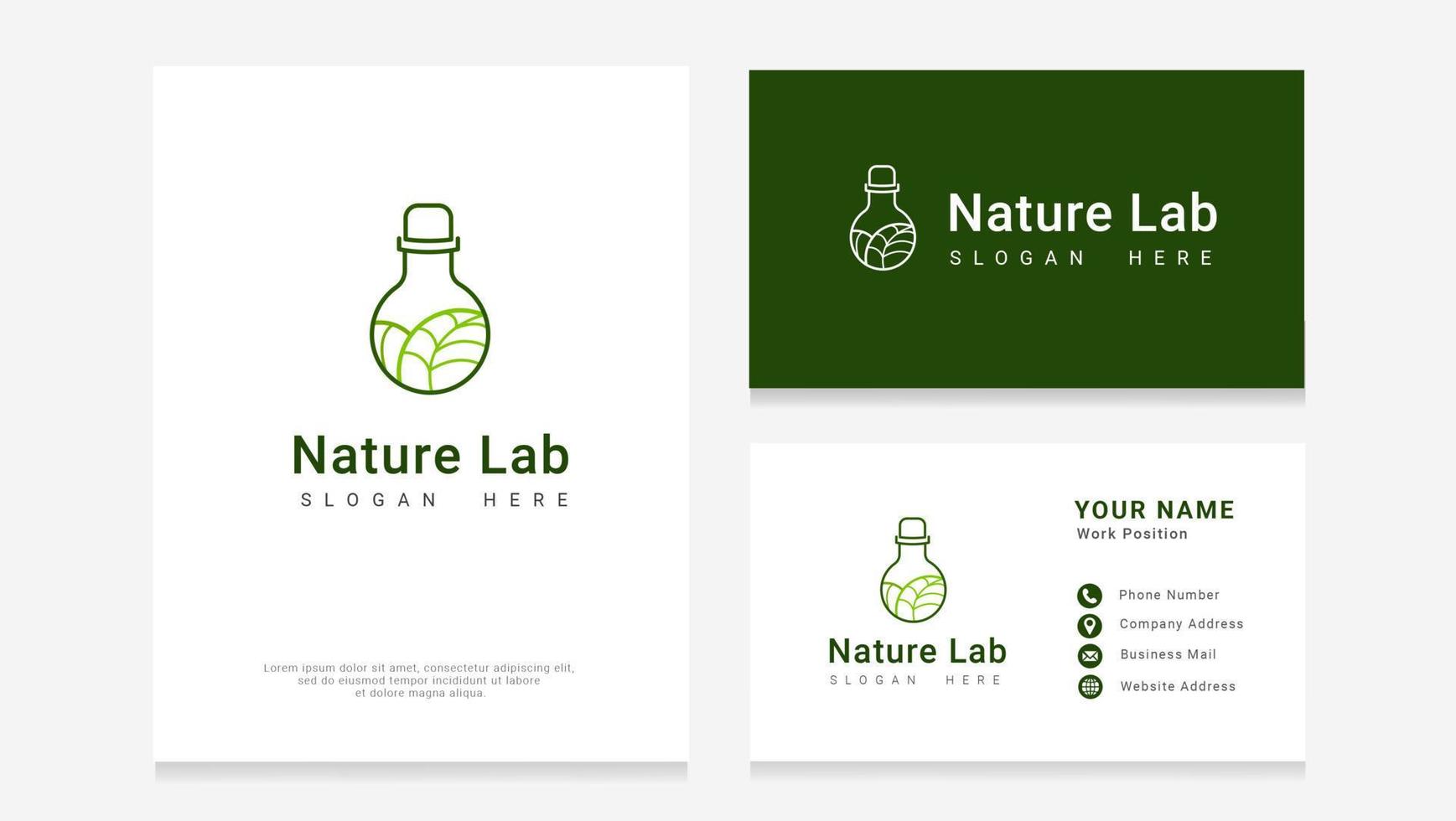 Vector leaf lab nature logo badges vector icon illustration