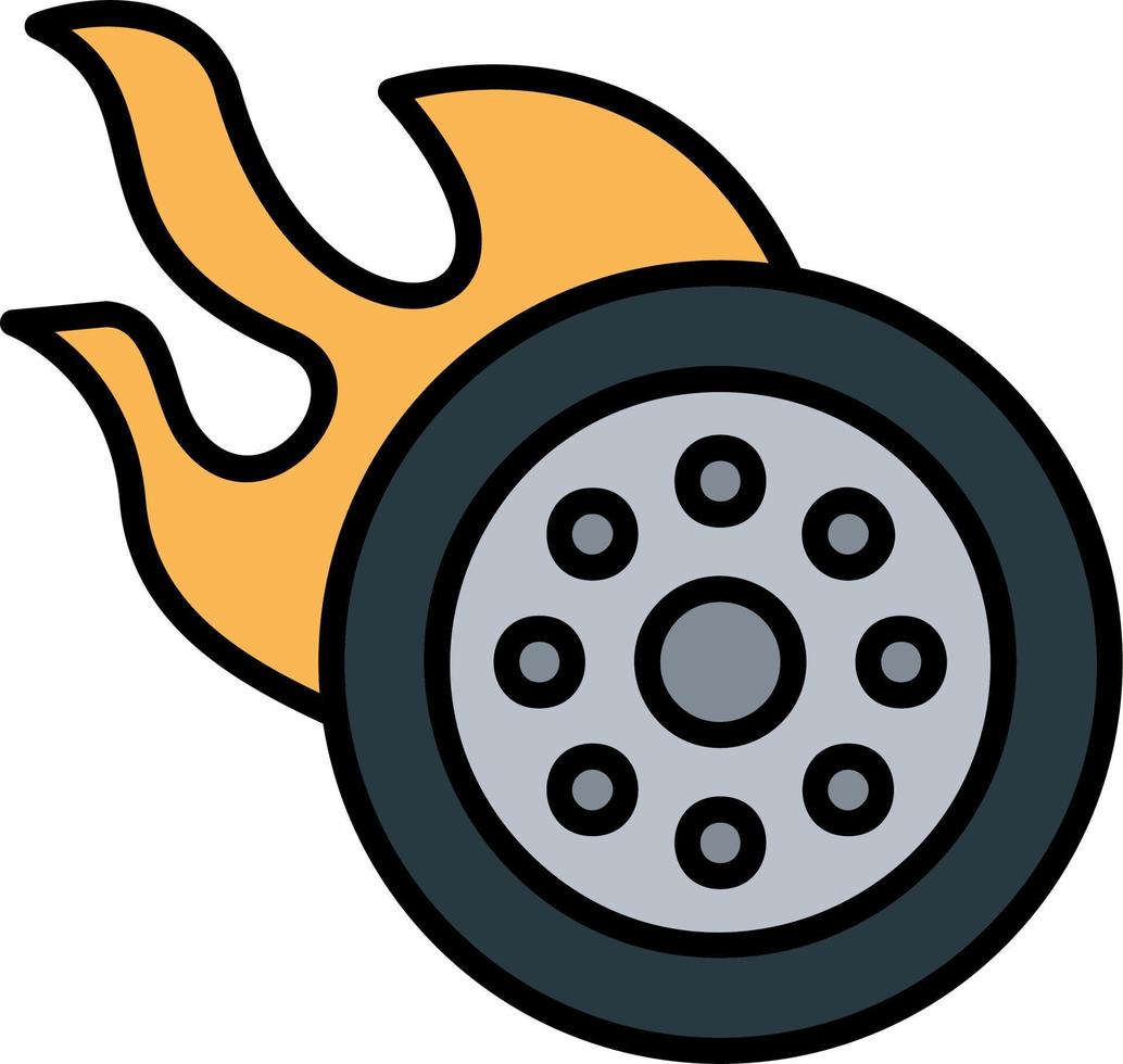 Fire Wheel Vector Icon
