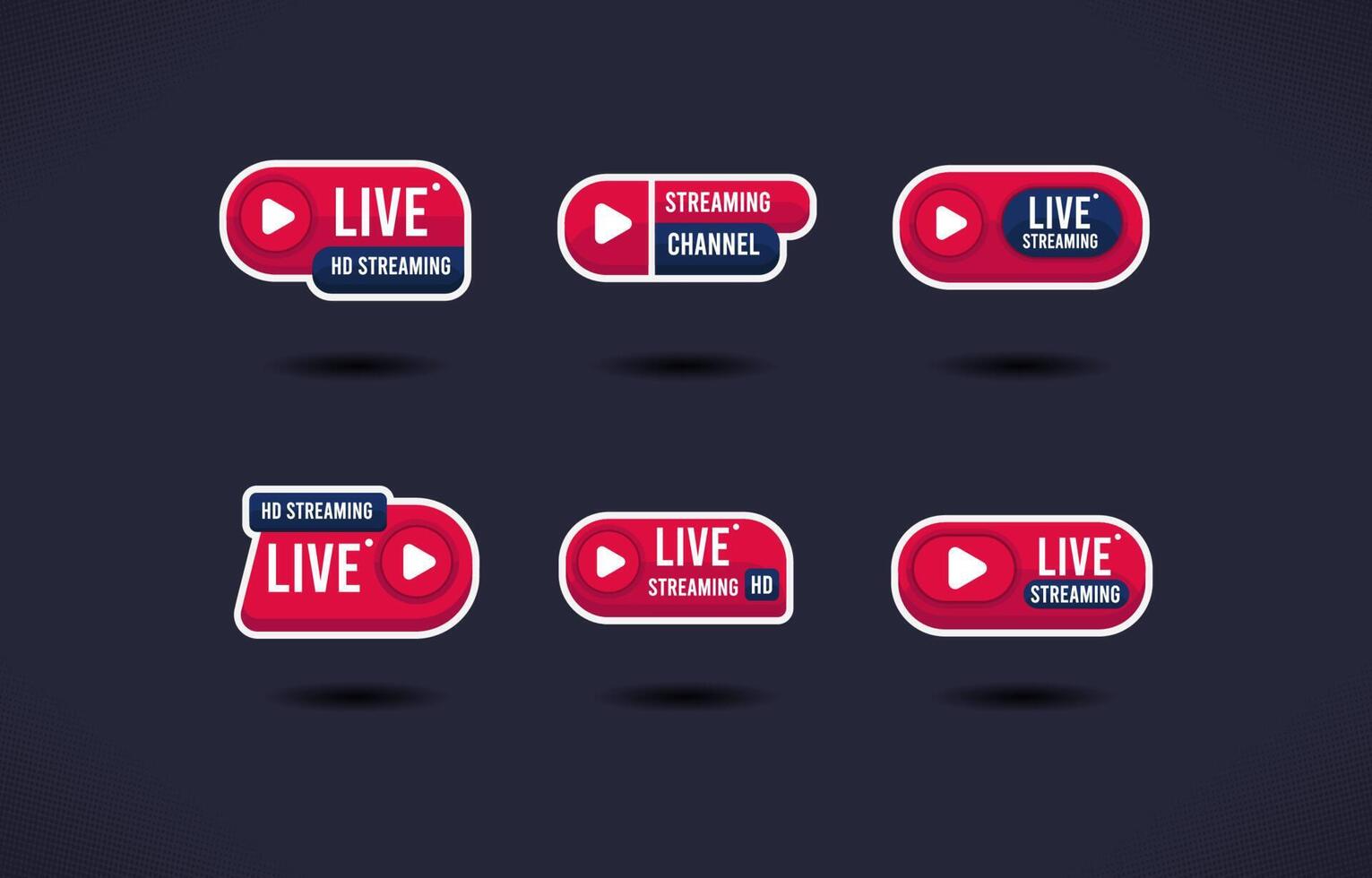 Youtube General Streaming Badge Collection vector