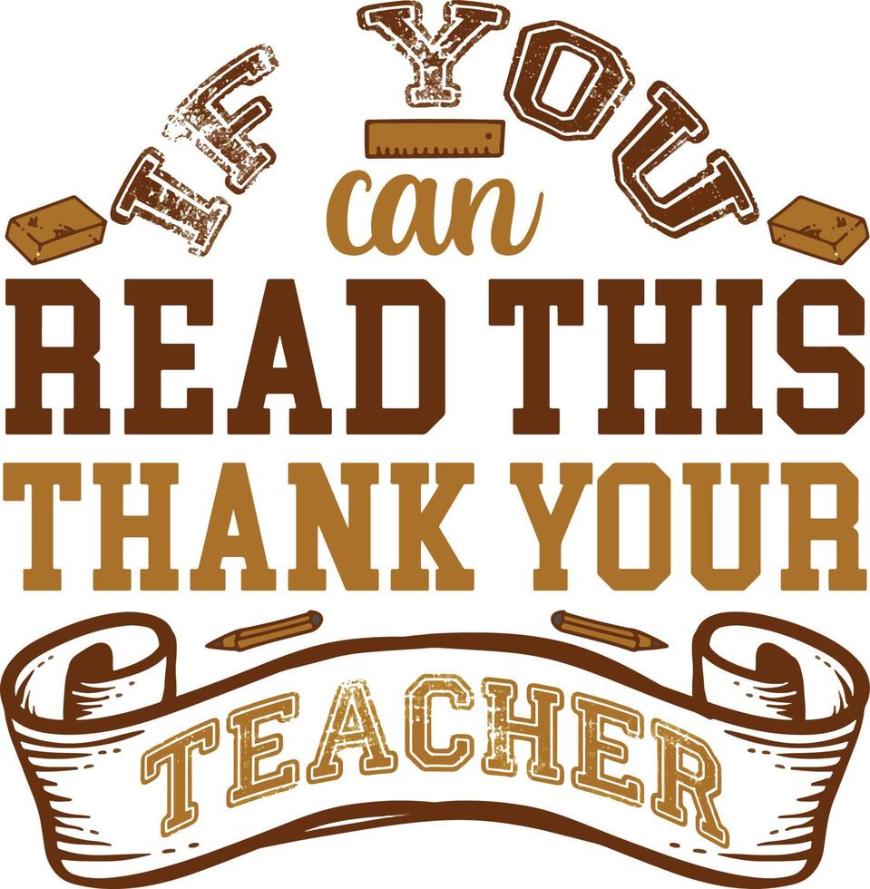 Teacher T-shirt Design vector