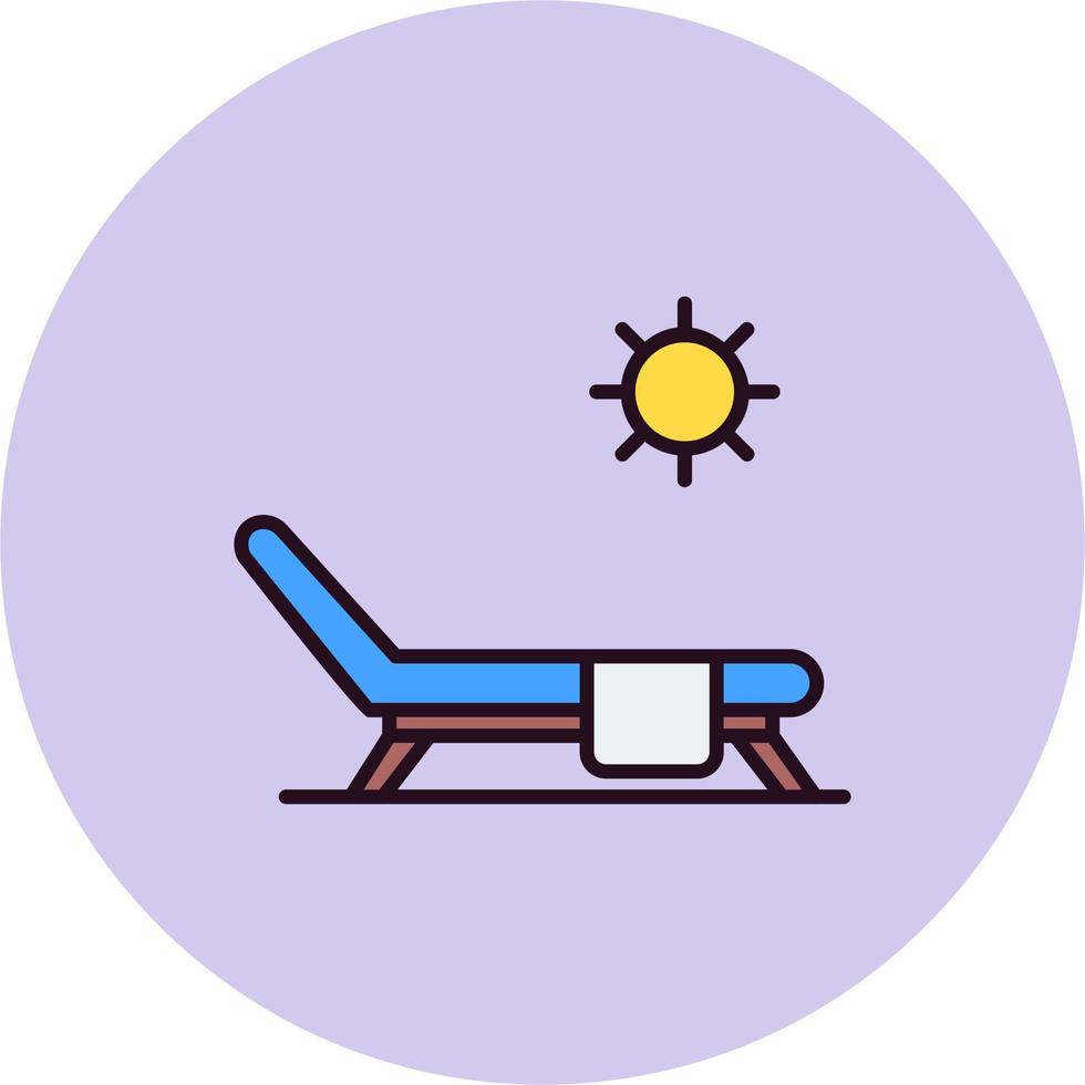 icono de vector de cama de sol