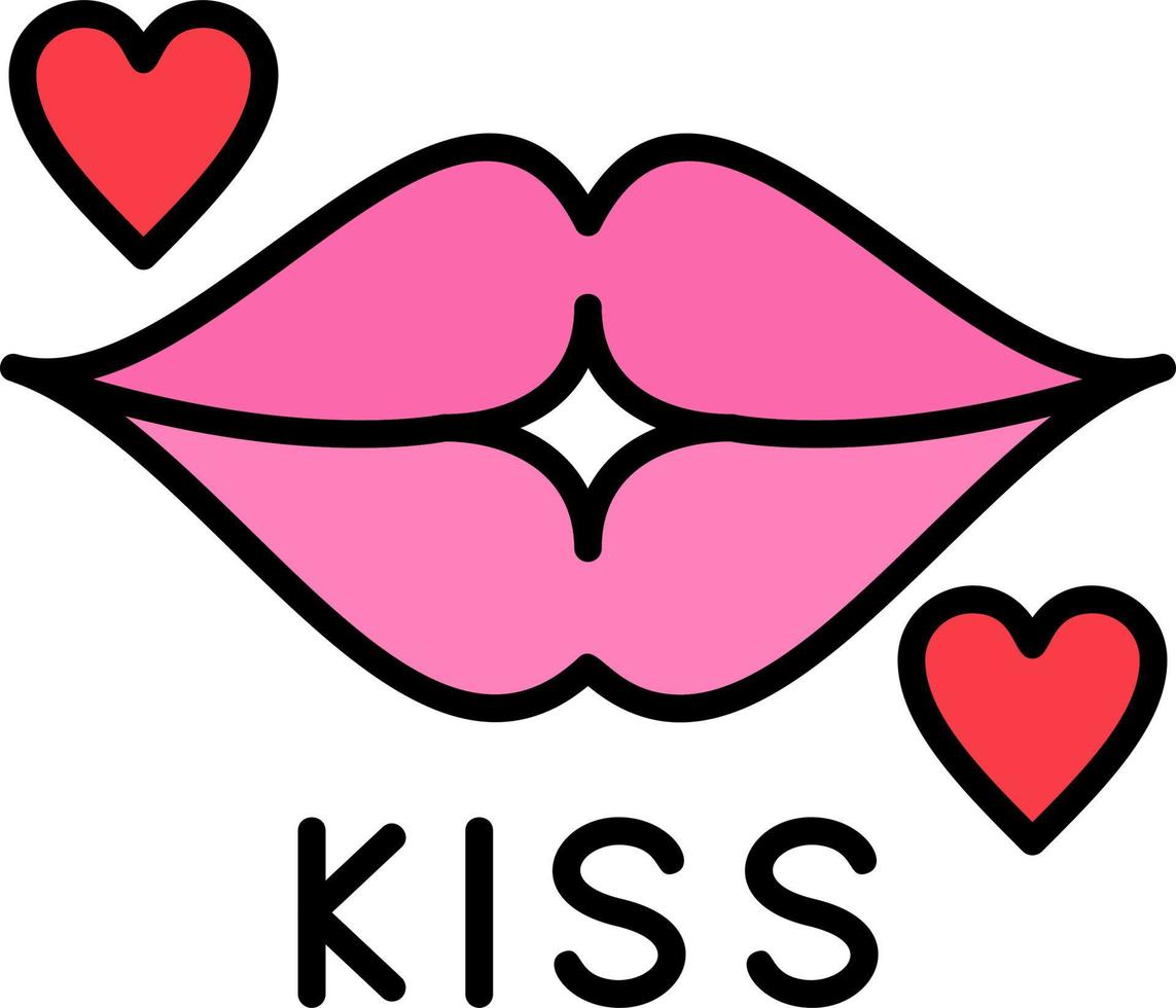 icono de vector de beso