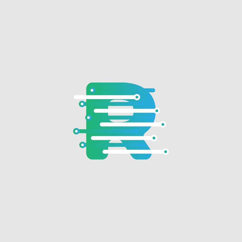 R letter Tech Logo design template for a tech company. Vector design