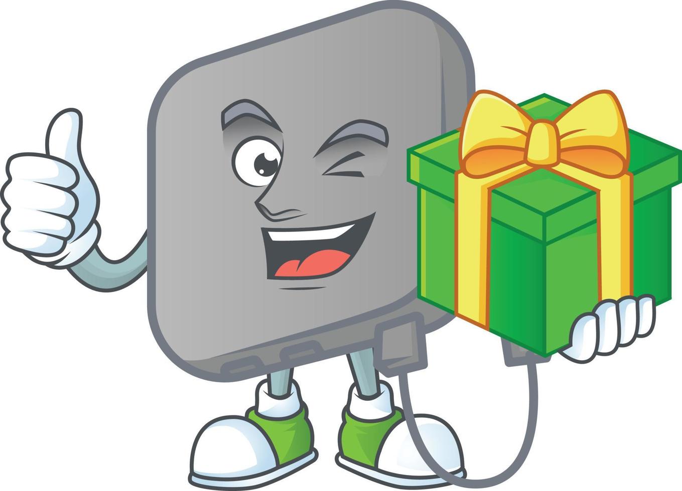 Power bank mascot icon design vector