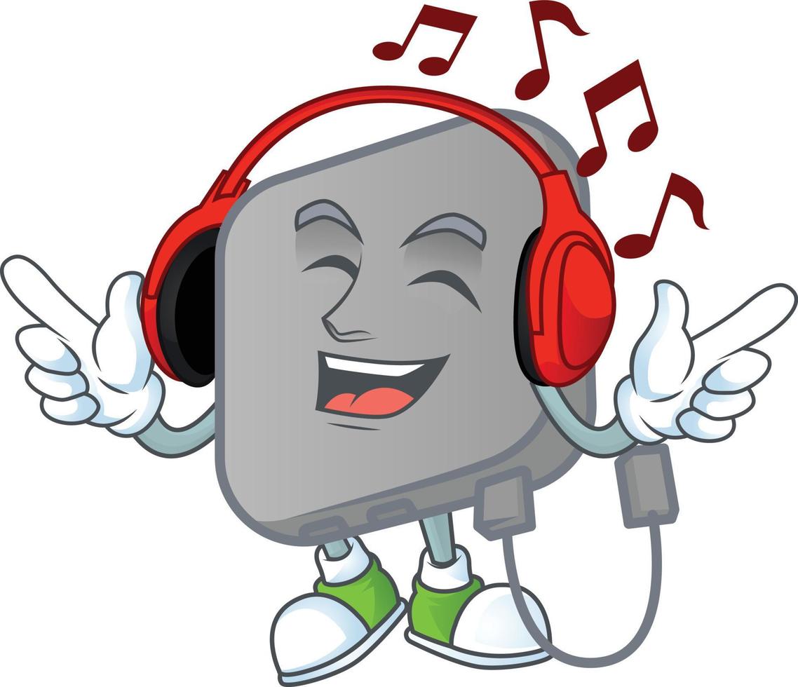 Power bank mascot icon design vector