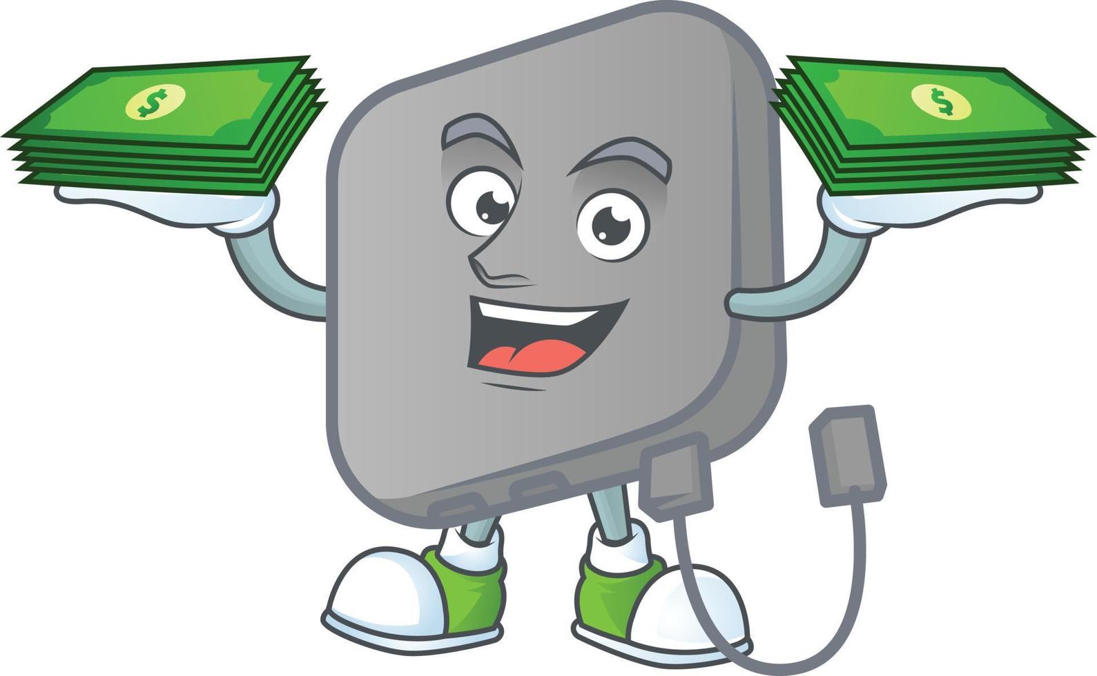 Power bank mascot icon design vector