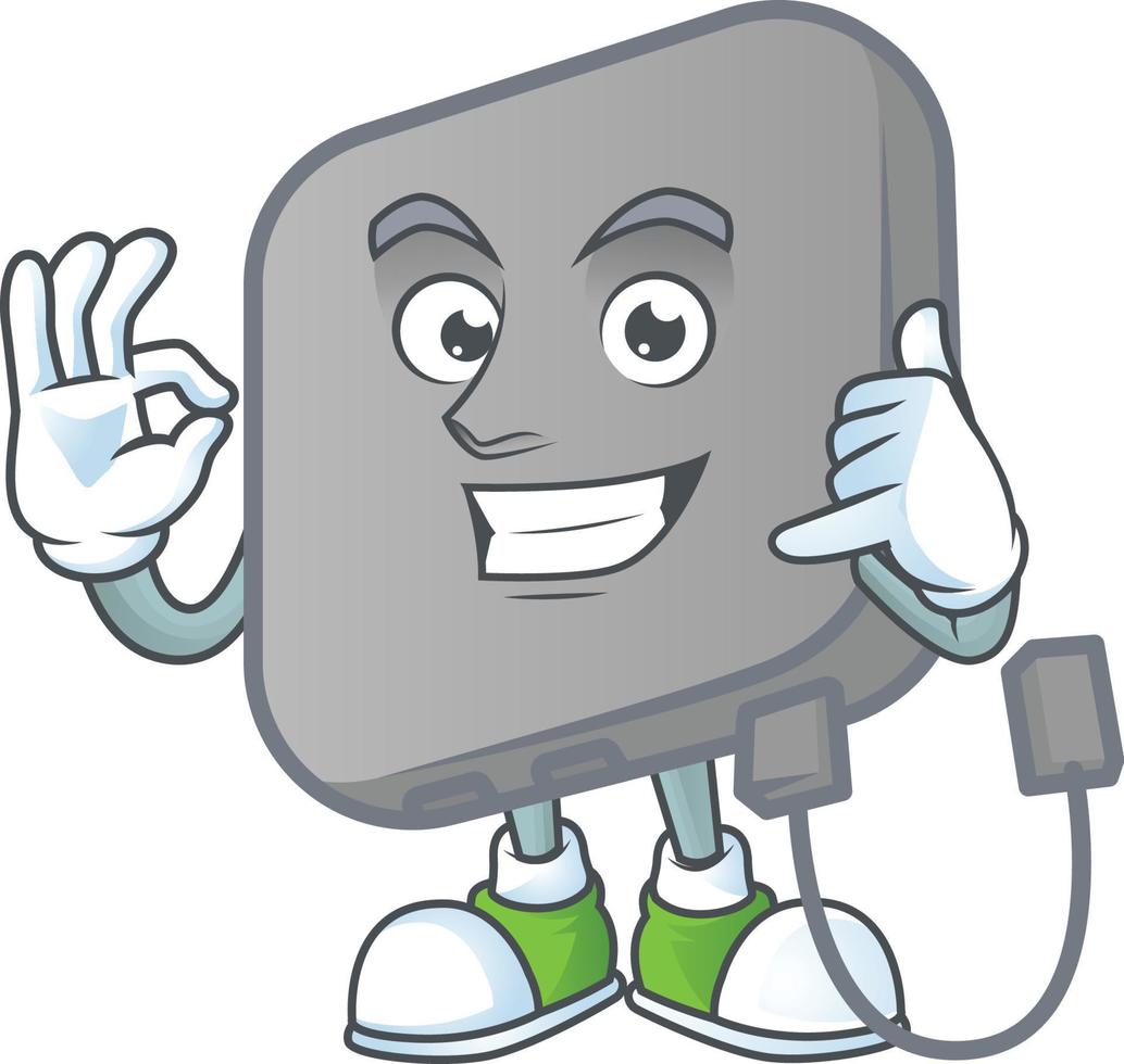 Power bank mascot icon design vector