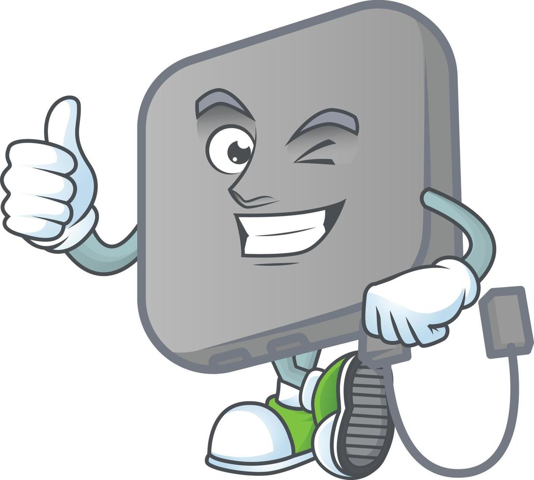 Power bank mascot icon design vector