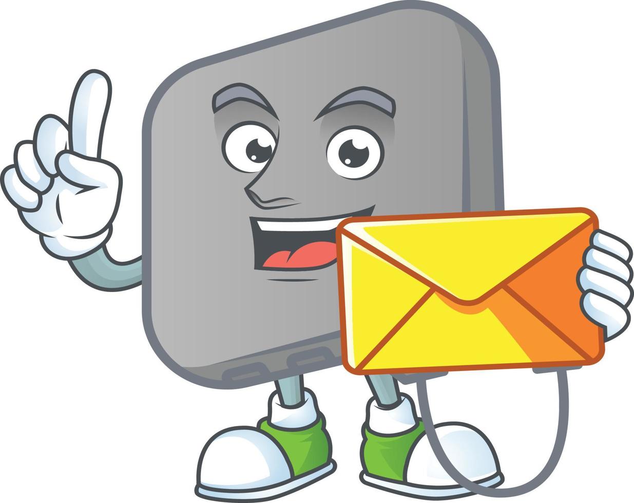 Power bank mascot icon design vector