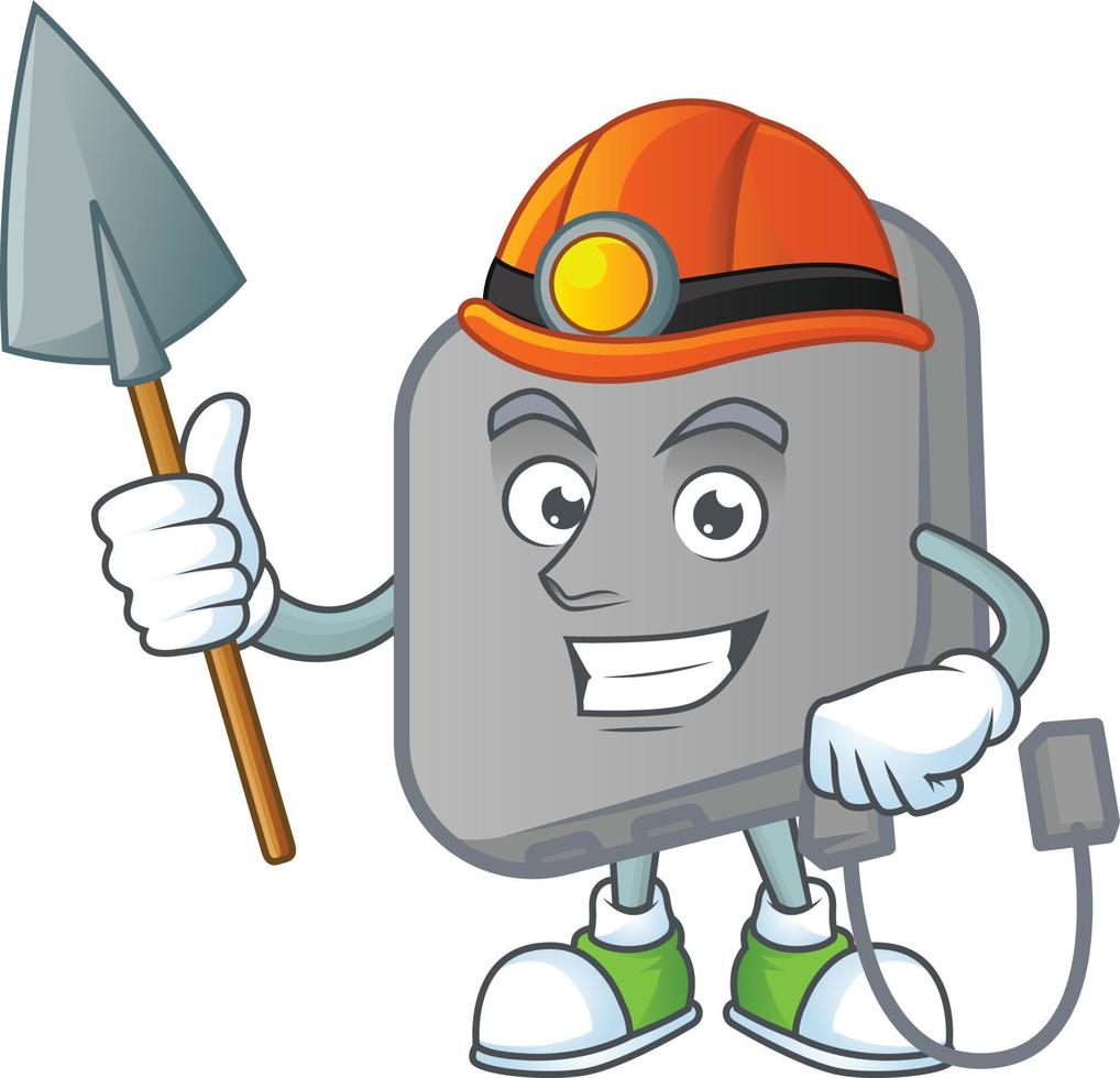 Power bank mascot icon design vector
