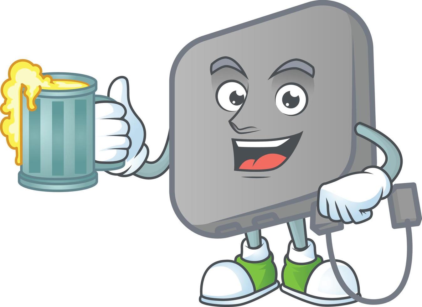 Power bank mascot icon design vector
