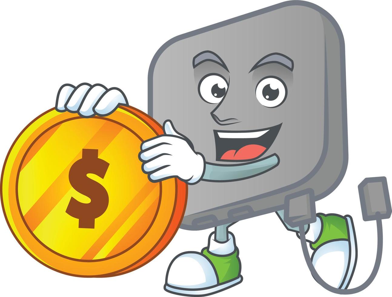 Power bank mascot icon design vector