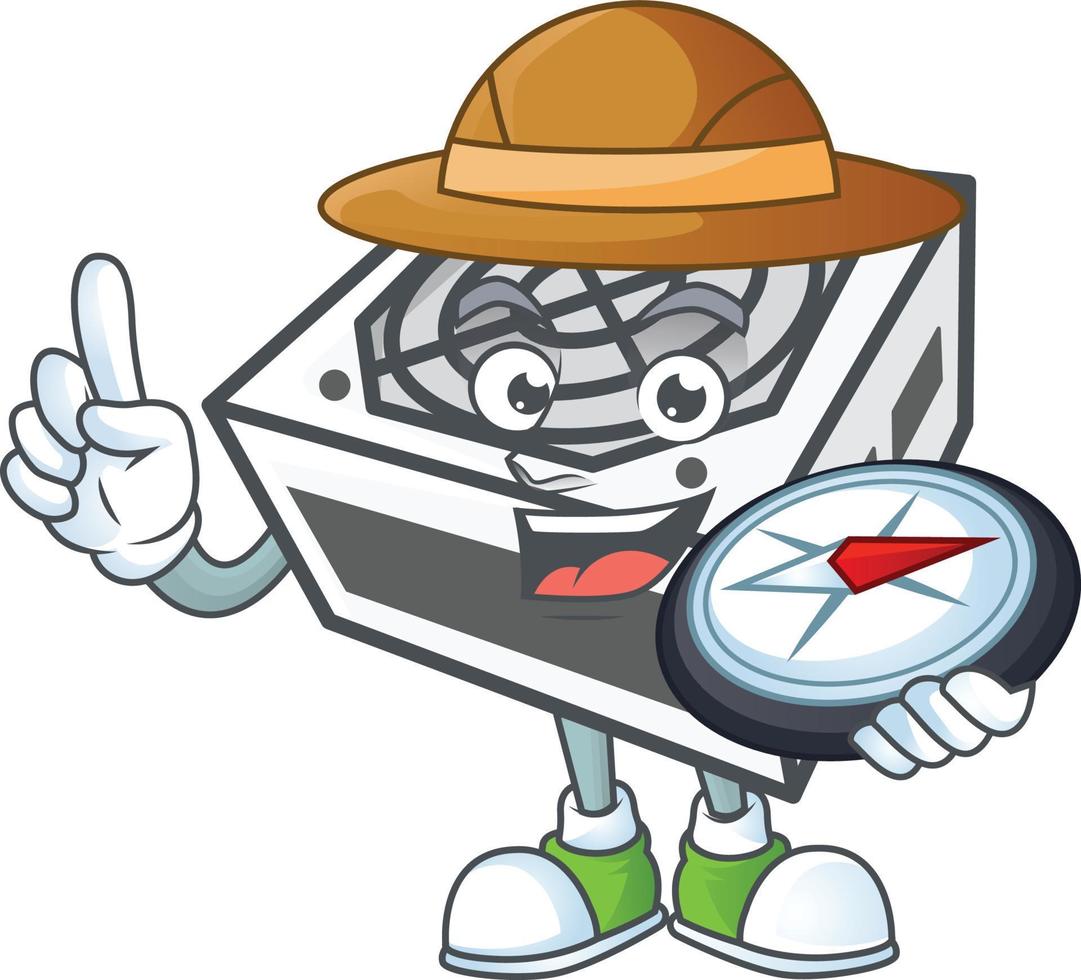 Power supply unit white color mascot icon design vector