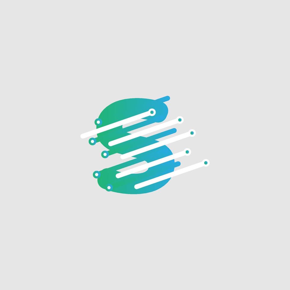S letter Tech Logo design template for a tech company. Vector design