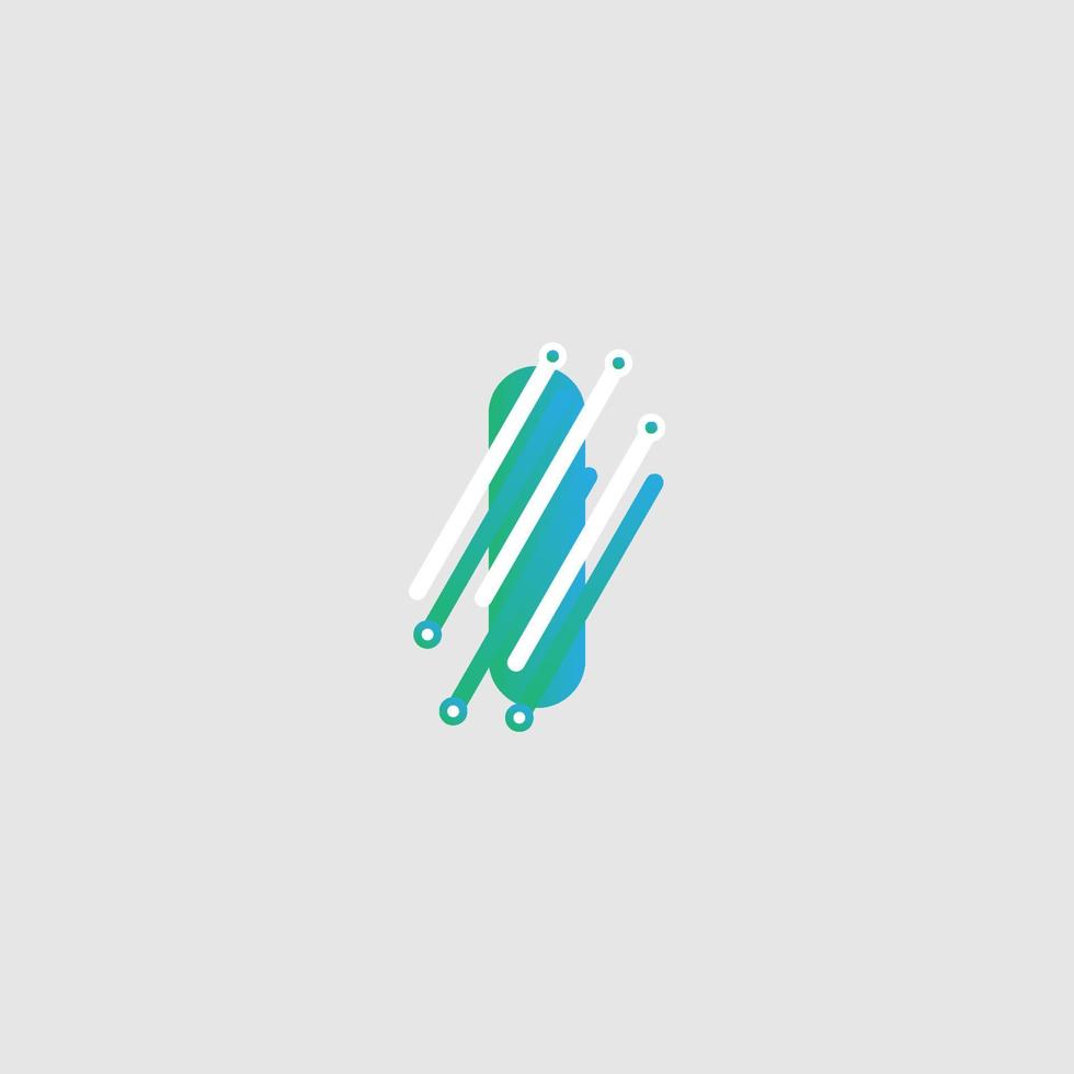 I letter Tech Logo design template for a tech company. Vector design