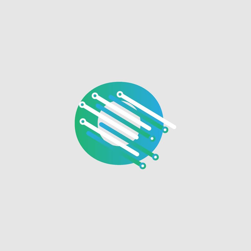O letter Tech Logo design template for a tech company. Vector design