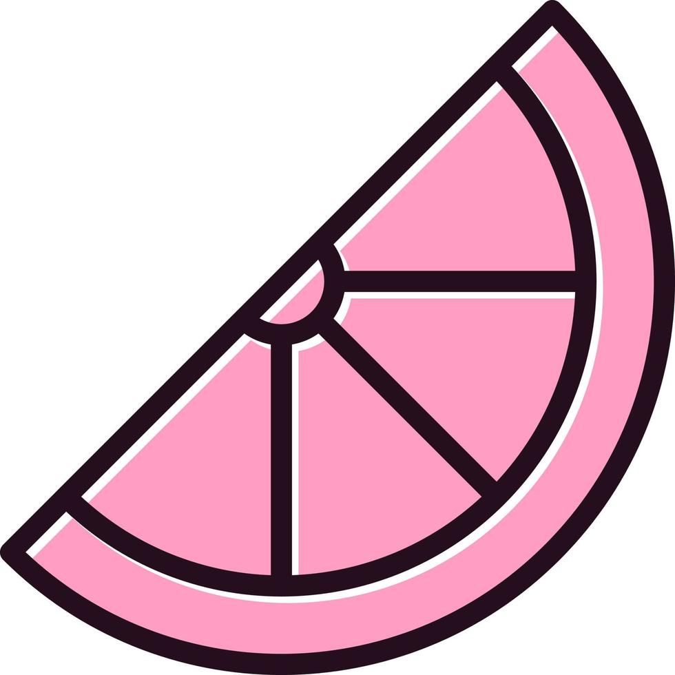 Inclined Slice Of Lemon Vector Icon