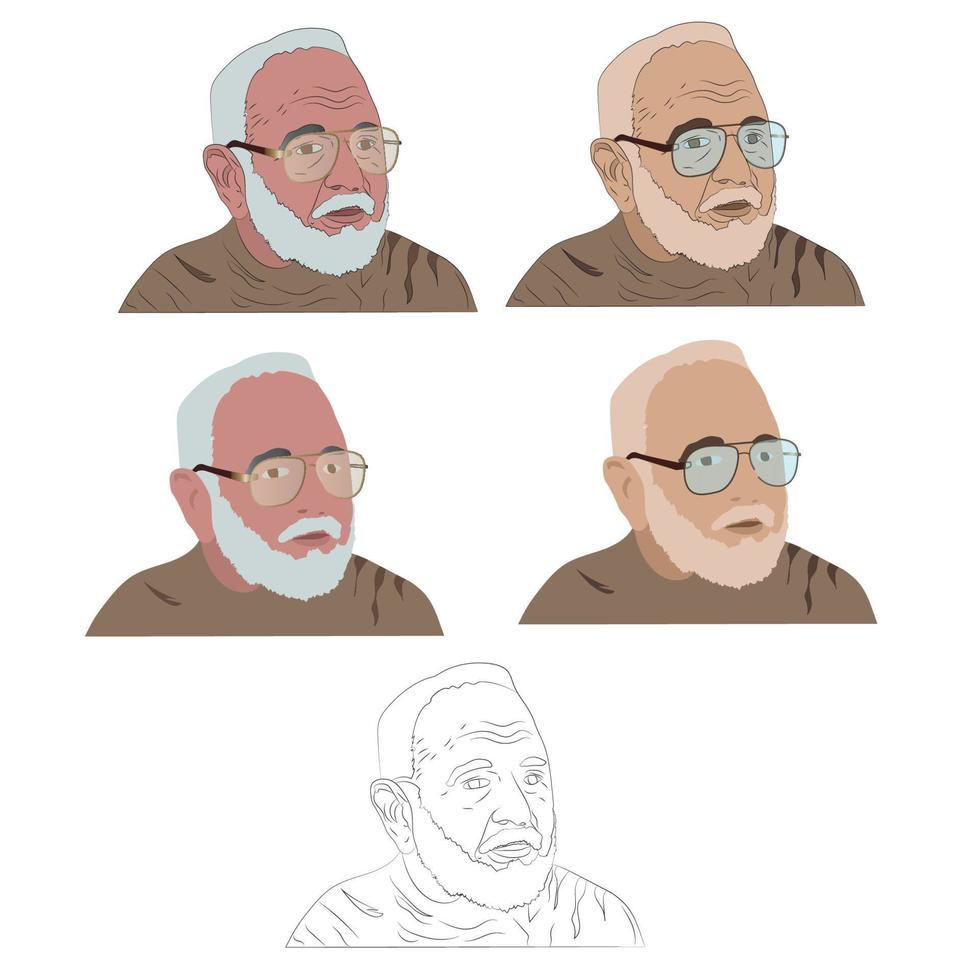 Agyeya  Indian Writer and Poet Art - Vector
