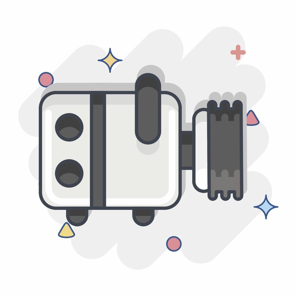 Icon Compresor. related to Car Service symbol. Comic Style. repairing. engine. simple illustration vector